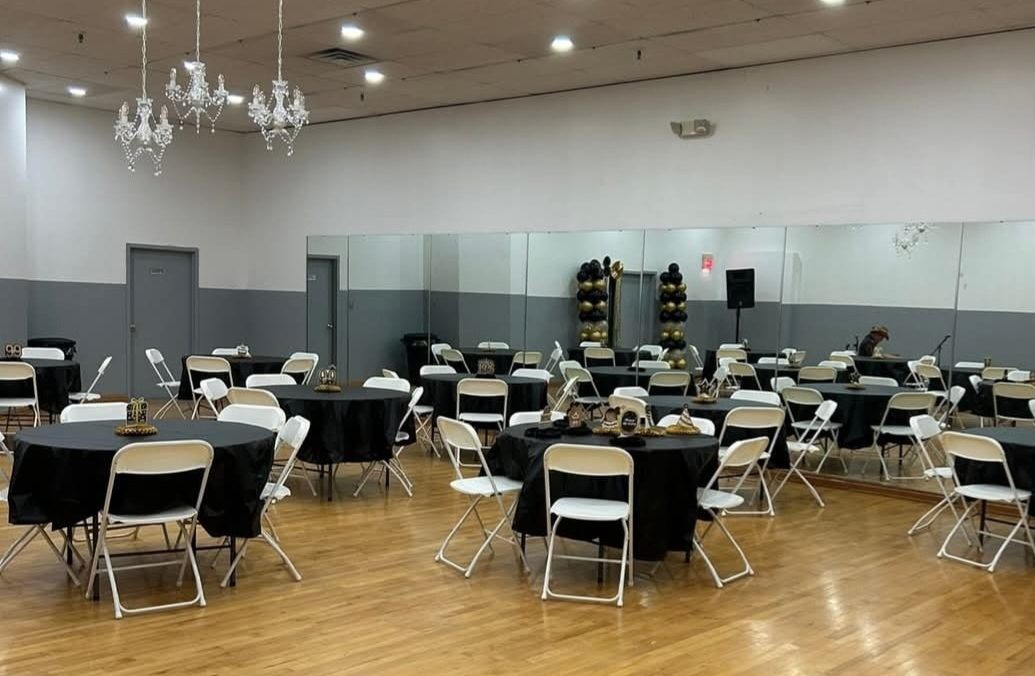 event venue with circle tables